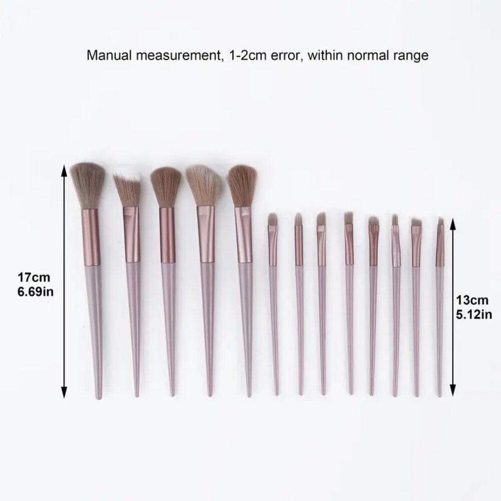 Dusty Rose 13pc Makeup Brushes - Picture 2 of 3